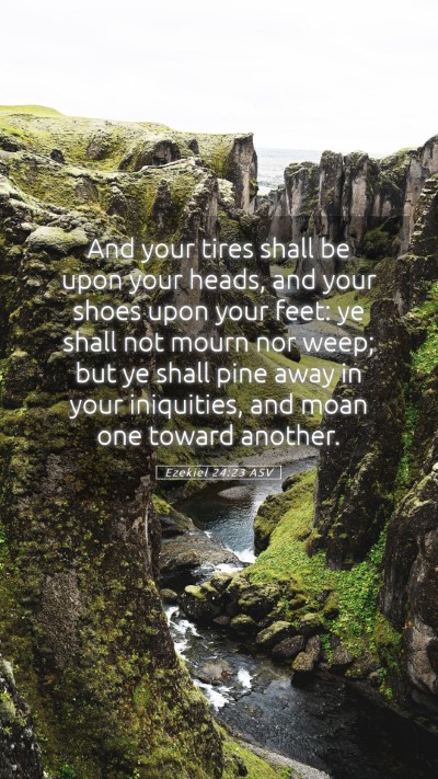 Picture 05 - Ezekiel 24:23 ASV Mobile Phone Wallpaper - And your tires shall be upon your heads, and your - Mobile Bible Verse Wallpaper