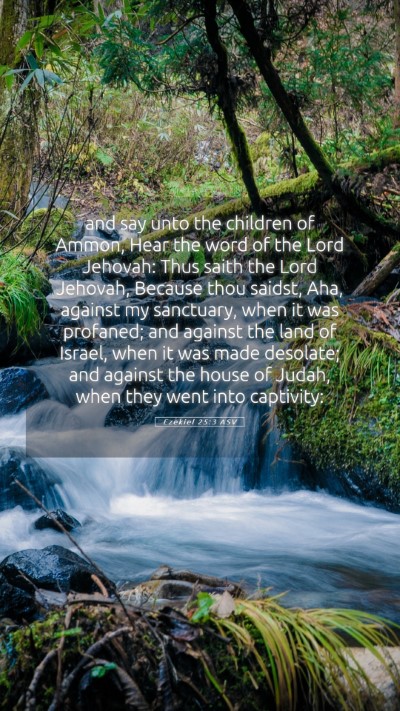 Picture 05 - Ezekiel 25:3 ASV Mobile Phone Wallpaper - and say unto the children of Ammon, Hear the word - Mobile Bible Verse Wallpaper