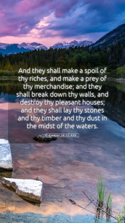 Picture 05 - Ezekiel 26:12 ASV Mobile Phone Wallpaper - And they shall make a spoil of thy riches, and - Mobile Bible Verse Wallpaper