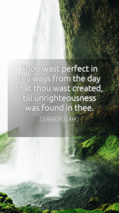 Picture 05 - Ezekiel 28:15 ASV Mobile Phone Wallpaper - Thou wast perfect in thy ways from the day that - Mobile Bible Verse Wallpaper