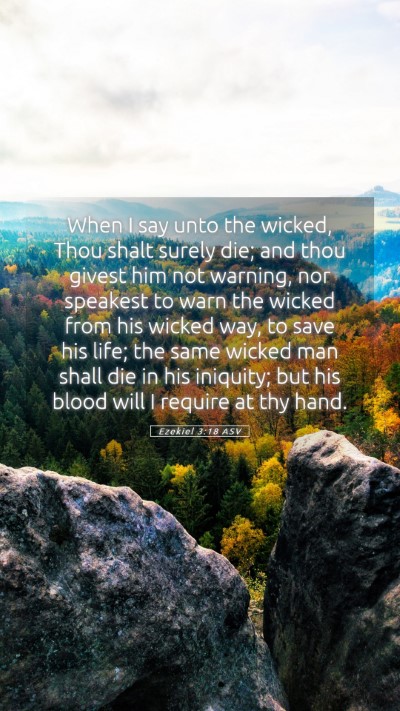 Picture 05 - Ezekiel 3:18 ASV Mobile Phone Wallpaper - When I say unto the wicked, Thou shalt surely - Mobile Bible Verse Wallpaper