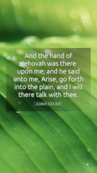 Picture 05 - Ezekiel 3:22 ASV Mobile Phone Wallpaper - And the hand of Jehovah was there upon me; and he - Mobile Bible Verse Wallpaper