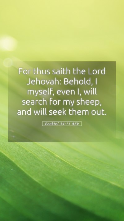 Picture 05 - Ezekiel 34:11 ASV Mobile Phone Wallpaper - For thus saith the Lord Jehovah: Behold, I - Mobile Bible Verse Wallpaper