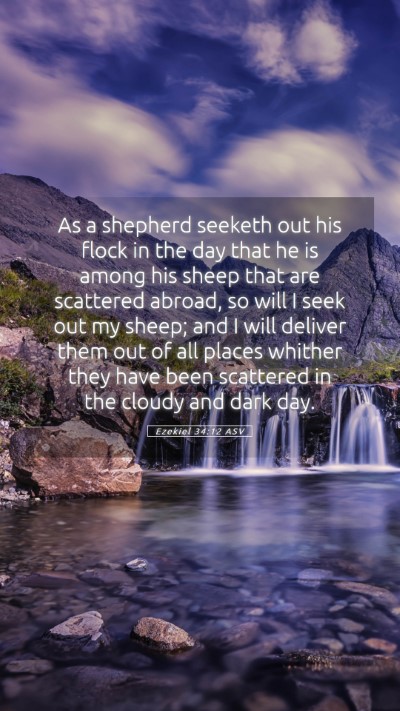 Picture 05 - Ezekiel 34:12 ASV Mobile Phone Wallpaper - As a shepherd seeketh out his flock in the day - Mobile Bible Verse Wallpaper