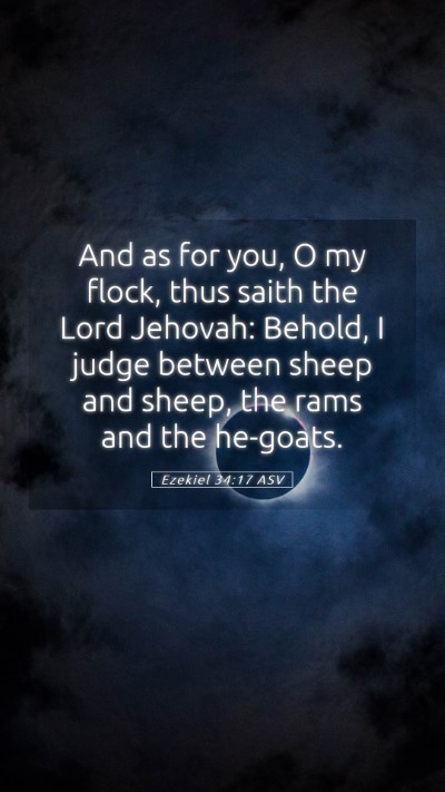 Picture 05 - Ezekiel 34:17 ASV Mobile Phone Wallpaper - And as for you, O my flock, thus saith the Lord - Mobile Bible Verse Wallpaper