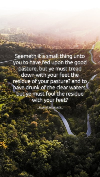 Picture 05 - Ezekiel 34:18 ASV Mobile Phone Wallpaper - Seemeth it a small thing unto you to have fed - Mobile Bible Verse Wallpaper