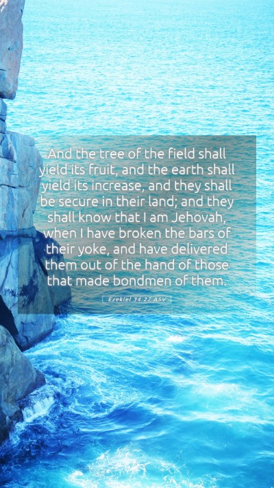 Picture 05 - Ezekiel 34:27 ASV Mobile Phone Wallpaper - And the tree of the field shall yield its fruit, - Mobile Bible Verse Wallpaper