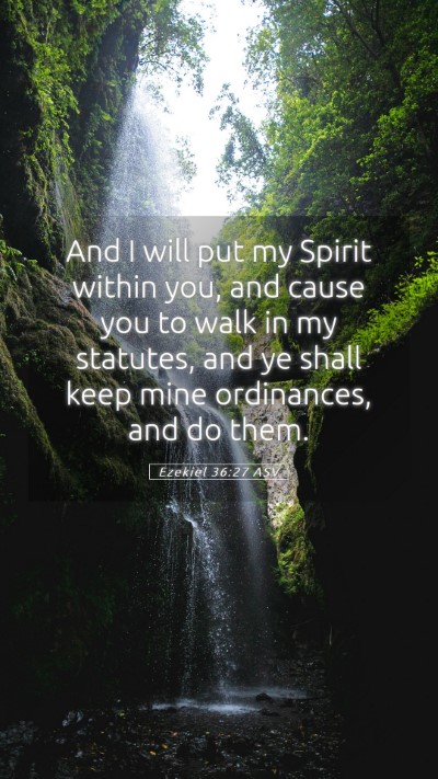 Picture 05 - Ezekiel 36:27 ASV Mobile Phone Wallpaper - And I will put my Spirit within you, and cause - Mobile Bible Verse Wallpaper