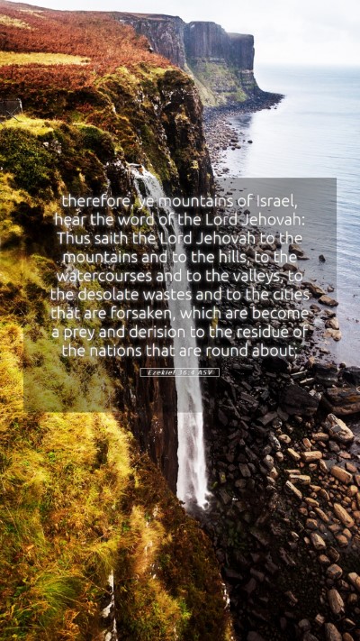 Picture 05 - Ezekiel 36:4 ASV Mobile Phone Wallpaper - therefore, ye mountains of Israel, hear the word - Mobile Bible Verse Wallpaper