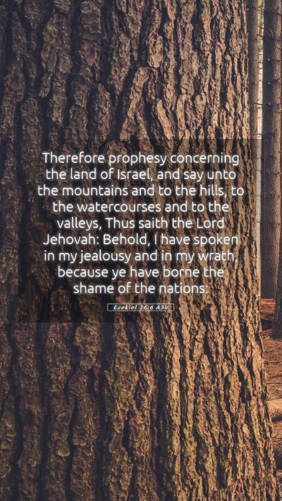 Picture 05 - Ezekiel 36:6 ASV Mobile Phone Wallpaper - Therefore prophesy concerning the land of Israel, - Mobile Bible Verse Wallpaper