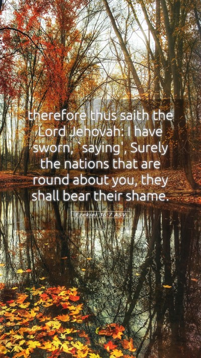 Picture 05 - Ezekiel 36:7 ASV Mobile Phone Wallpaper - therefore thus saith the Lord Jehovah: I have - Mobile Bible Verse Wallpaper