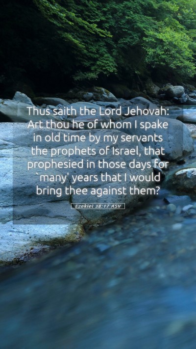 Picture 05 - Ezekiel 38:17 ASV Mobile Phone Wallpaper - Thus saith the Lord Jehovah: Art thou he of whom - Mobile Bible Verse Wallpaper