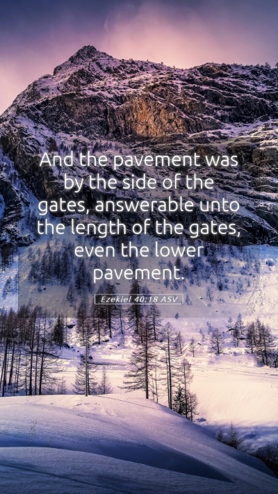 Picture 05 - Ezekiel 40:18 ASV Mobile Phone Wallpaper - And the pavement was by the side of the gates, - Mobile Bible Verse Wallpaper