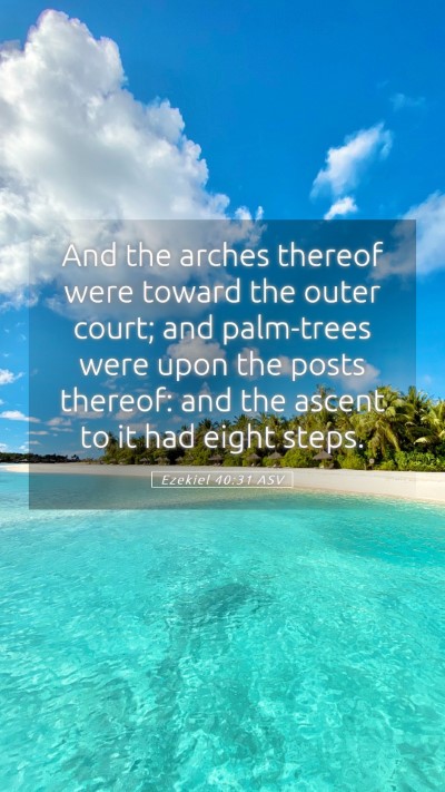Picture 05 - Ezekiel 40:31 ASV Mobile Phone Wallpaper - And the arches thereof were toward the outer - Mobile Bible Verse Wallpaper