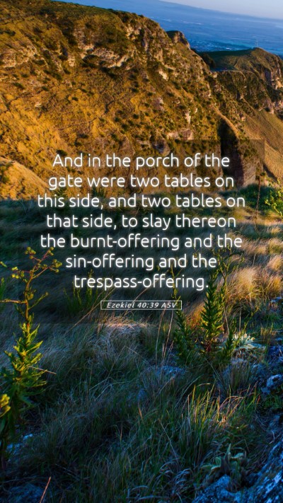 Picture 05 - Ezekiel 40:39 ASV Mobile Phone Wallpaper - And in the porch of the gate were two tables on - Mobile Bible Verse Wallpaper