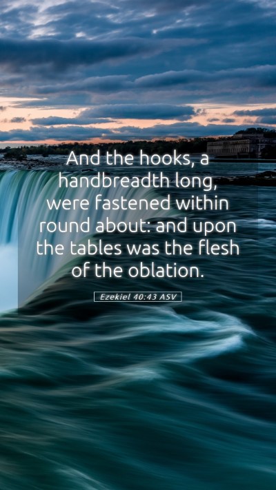Picture 05 - Ezekiel 40:43 ASV Mobile Phone Wallpaper - And the hooks, a handbreadth long, were fastened - Mobile Bible Verse Wallpaper