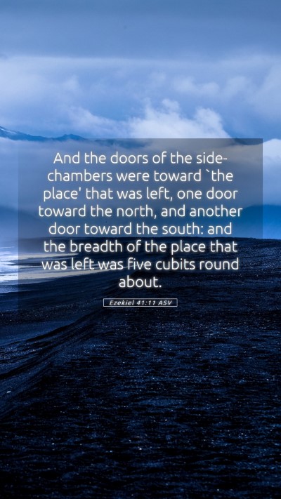 Picture 05 - Ezekiel 41:11 ASV Mobile Phone Wallpaper - And the doors of the side-chambers were toward - Mobile Bible Verse Wallpaper