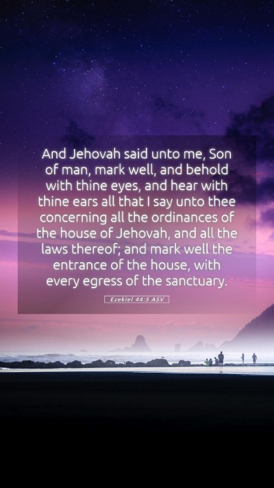 Picture 05 - Ezekiel 44:5 ASV Mobile Phone Wallpaper - And Jehovah said unto me, Son of man, mark well, - Mobile Bible Verse Wallpaper