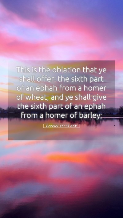Picture 05 - Ezekiel 45:13 ASV Mobile Phone Wallpaper - This is the oblation that ye shall offer: the - Mobile Bible Verse Wallpaper