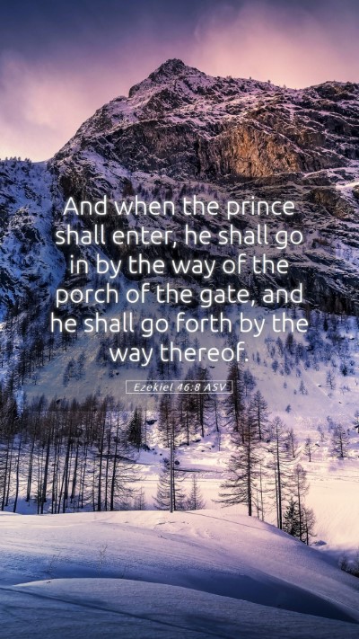 Picture 05 - Ezekiel 46:8 ASV Mobile Phone Wallpaper - And when the prince shall enter, he shall go in - Mobile Bible Verse Wallpaper