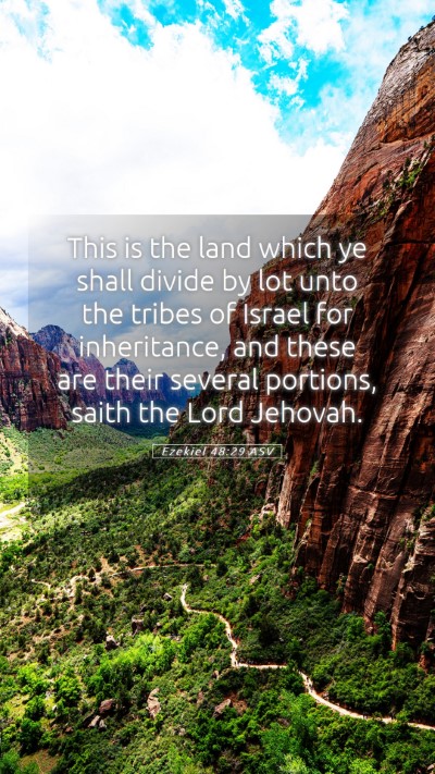 Picture 05 - Ezekiel 48:29 ASV Mobile Phone Wallpaper - This is the land which ye shall divide by lot - Mobile Bible Verse Wallpaper