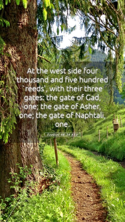 Picture 05 - Ezekiel 48:34 ASV Mobile Phone Wallpaper - At the west side four thousand and five hundred - Mobile Bible Verse Wallpaper