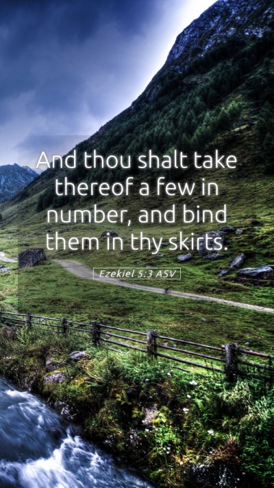 Picture 05 - Ezekiel 5:3 ASV Mobile Phone Wallpaper - And thou shalt take thereof a few in number, and - Mobile Bible Verse Wallpaper