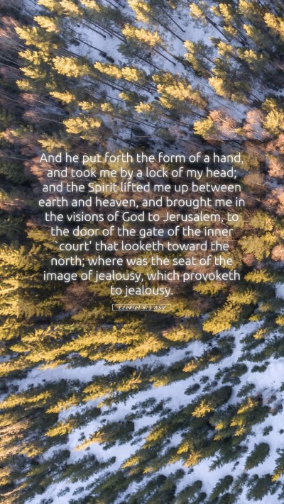 Picture 05 - Ezekiel 8:3 ASV Mobile Phone Wallpaper - And he put forth the form of a hand, and took me - Mobile Bible Verse Wallpaper