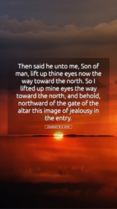 Picture 05 - Ezekiel 8:5 ASV Mobile Phone Wallpaper - Then said he unto me, Son of man, lift up thine - Mobile Bible Verse Wallpaper