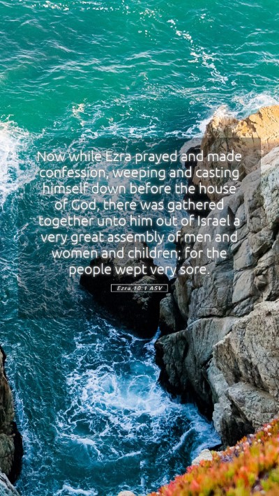 Picture 05 - Ezra 10:1 ASV Mobile Phone Wallpaper - Now while Ezra prayed and made confession, - Mobile Bible Verse Wallpaper
