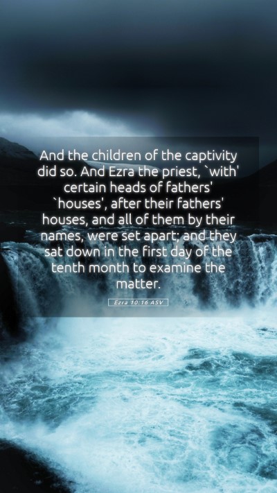 Picture 05 - Ezra 10:16 ASV Mobile Phone Wallpaper - And the children of the captivity did so. And - Mobile Bible Verse Wallpaper