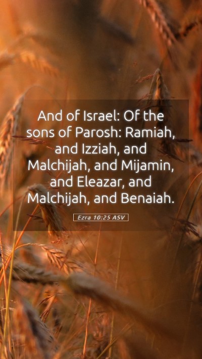 Picture 05 - Ezra 10:25 ASV Mobile Phone Wallpaper - And of Israel: Of the sons of Parosh: Ramiah, and - Mobile Bible Verse Wallpaper