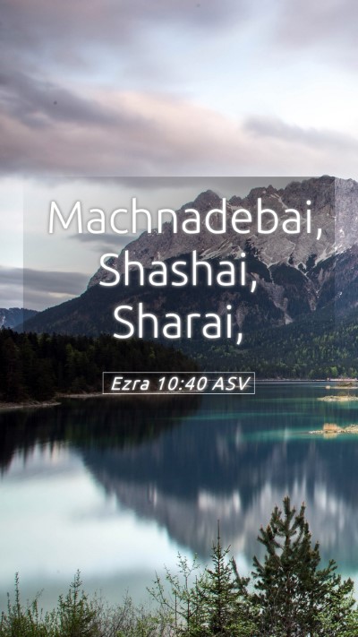 Picture 05 - Ezra 10:40 ASV Mobile Phone Wallpaper - Machnadebai, Shashai, - Mobile Bible Verse Wallpaper