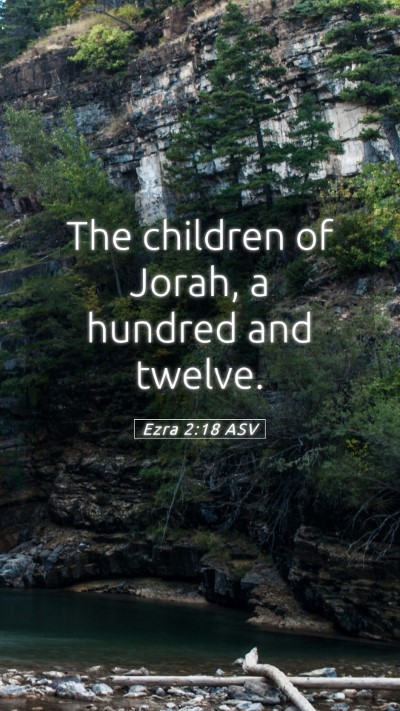 Picture 05 - Ezra 2:18 ASV Mobile Phone Wallpaper - The children of Jorah, a hundred and - Mobile Bible Verse Wallpaper