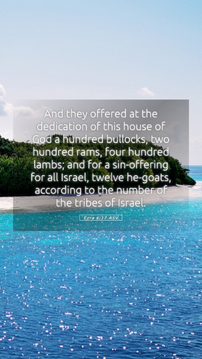 Picture 05 - Ezra 6:17 ASV Mobile Phone Wallpaper - And they offered at the dedication of this house - Mobile Bible Verse Wallpaper