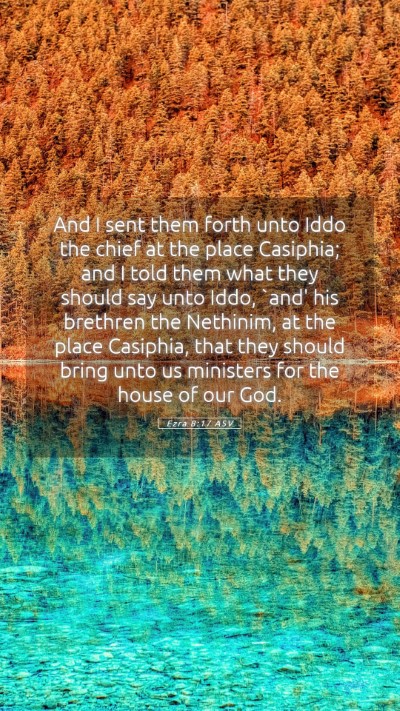 Picture 05 - Ezra 8:17 ASV Mobile Phone Wallpaper - And I sent them forth unto Iddo the chief at the - Mobile Bible Verse Wallpaper
