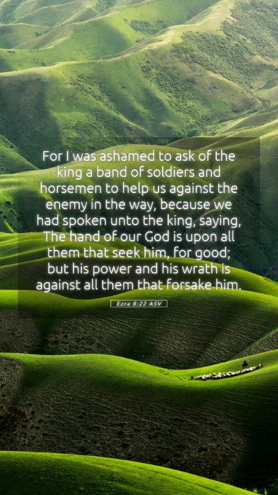 Picture 05 - Ezra 8:22 ASV Mobile Phone Wallpaper - For I was ashamed to ask of the king a band of - Mobile Bible Verse Wallpaper
