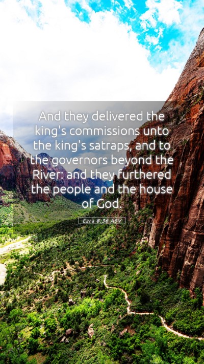 Picture 05 - Ezra 8:36 ASV Mobile Phone Wallpaper - And they delivered the king's commissions unto - Mobile Bible Verse Wallpaper