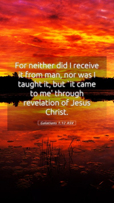 Picture 05 - Galatians 1:12 ASV Mobile Phone Wallpaper - For neither did I receive it from man, nor was I - Mobile Bible Verse Wallpaper
