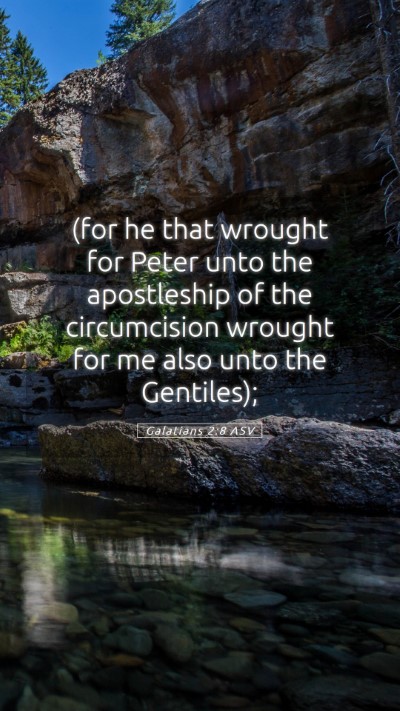 Picture 05 - Galatians 2:8 ASV Mobile Phone Wallpaper - (for he that wrought for Peter unto the - Mobile Bible Verse Wallpaper
