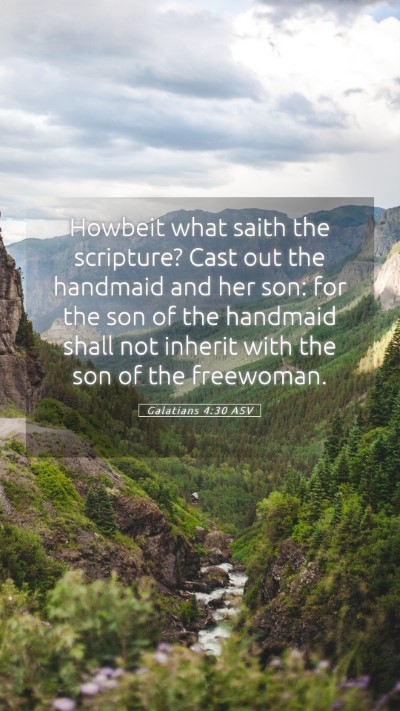 Picture 05 - Galatians 4:30 ASV Mobile Phone Wallpaper - Howbeit what saith the scripture? Cast out the - Mobile Bible Verse Wallpaper