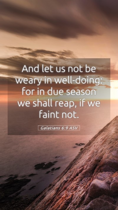 Picture 05 - Galatians 6:9 ASV Mobile Phone Wallpaper - And let us not be weary in well-doing: for in due - Mobile Bible Verse Wallpaper