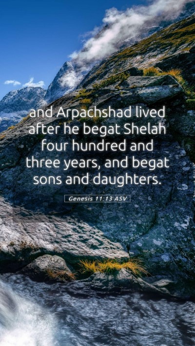 Picture 05 - Genesis 11:13 ASV Mobile Phone Wallpaper - and Arpachshad lived after he begat Shelah four - Mobile Bible Verse Wallpaper
