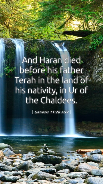 Picture 05 - Genesis 11:28 ASV Mobile Phone Wallpaper - And Haran died before his father Terah in the - Mobile Bible Verse Wallpaper