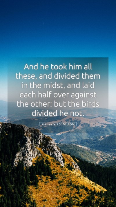 Picture 05 - Genesis 15:10 ASV Mobile Phone Wallpaper - And he took him all these, and divided them in - Mobile Bible Verse Wallpaper