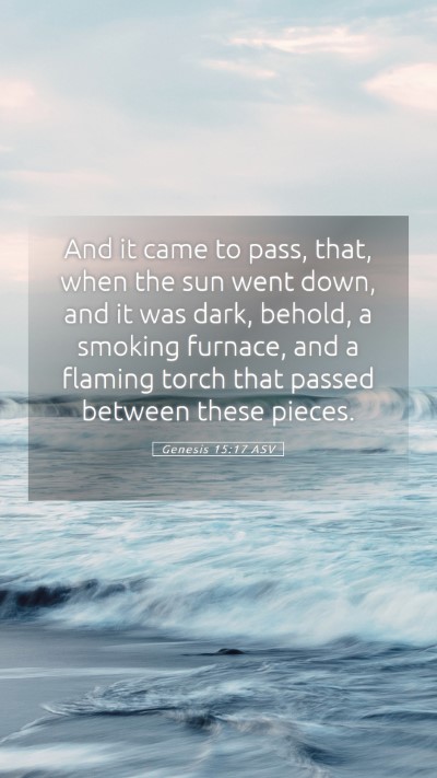Picture 05 - Genesis 15:17 ASV Mobile Phone Wallpaper - And it came to pass, that, when the sun went - Mobile Bible Verse Wallpaper