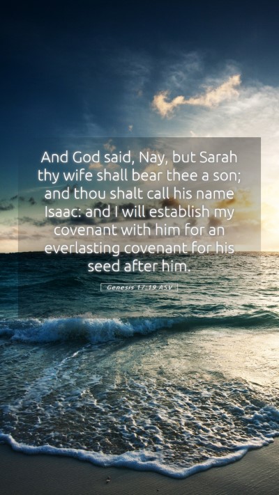 Picture 05 - Genesis 17:19 ASV Mobile Phone Wallpaper - And God said, Nay, but Sarah thy wife shall bear - Mobile Bible Verse Wallpaper