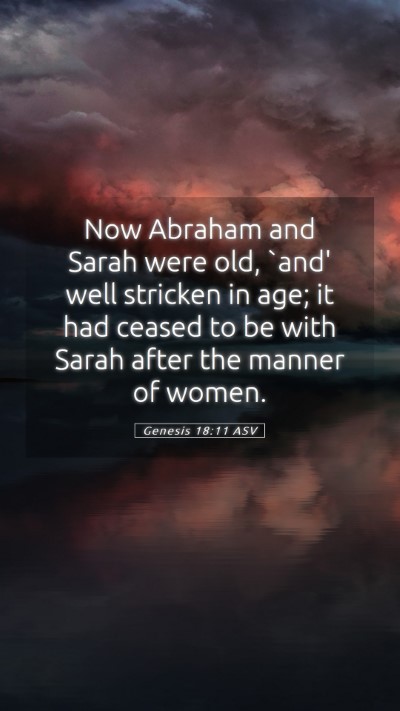 Picture 05 - Genesis 18:11 ASV Mobile Phone Wallpaper - Now Abraham and Sarah were old, `and' well - Mobile Bible Verse Wallpaper