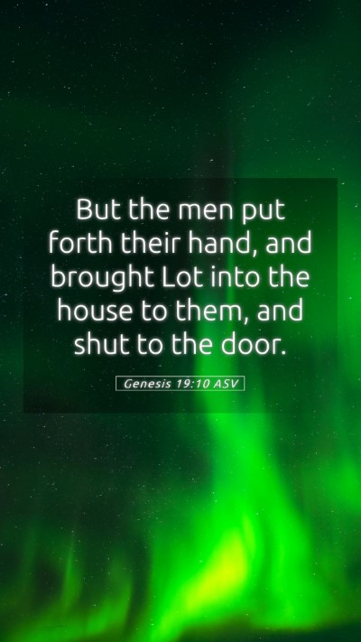 Picture 05 - Genesis 19:10 ASV Mobile Phone Wallpaper - But the men put forth their hand, and brought Lot - Mobile Bible Verse Wallpaper
