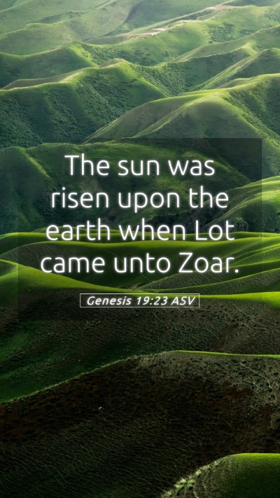 Picture 05 - Genesis 19:23 ASV Mobile Phone Wallpaper - The sun was risen upon the earth when Lot came - Mobile Bible Verse Wallpaper